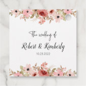 ELLE roze bloem elegante bruiloft Bedankjes Labels (Achterkant)