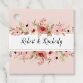 ELLE roze bloem elegante bruiloft Bedankjes Labels (Voorkant)