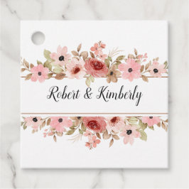 ELLE roze bloem elegante bruiloft Bedankjes Labels