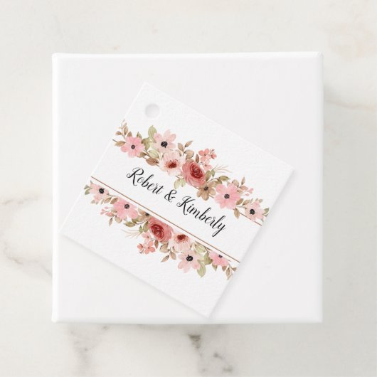 ELLE roze bloem elegante bruiloft Bedankjes Labels (In situ)