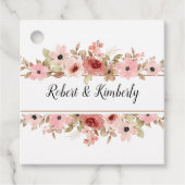 ELLE roze bloem elegante bruiloft Bedankjes Labels (Voorkant)