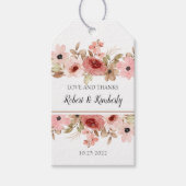 ELLE roze bloem elegante bruiloft Cadeaulabel (Voorkant)