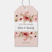 ELLE roze bloem elegante bruiloft Cadeaulabel (Voorkant)