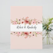 ELLE roze bloem elegante bruiloft Kaart (Staand voorkant)