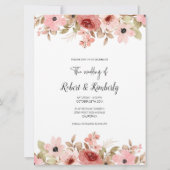 ELLE roze bloem elegante bruiloft Kaart (Achterkant)