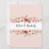 ELLE roze bloem elegante bruiloft Kaart (Voorkant)