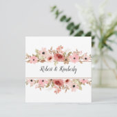 ELLE roze bloem elegante bruiloft Kaart (Staand voorkant)