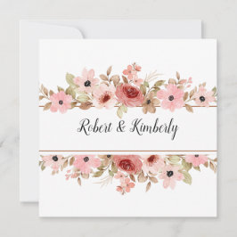 ELLE roze bloem elegante bruiloft Kaart