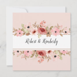 ELLE roze bloem elegante bruiloft Kaart