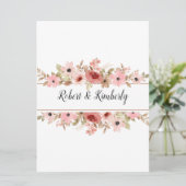 ELLE roze bloem elegante bruiloft Kaart (Staand voorkant)