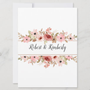 ELLE roze bloem elegante bruiloft Kaart