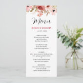 ELLE roze bloem elegante bruiloft Menu (Staand voorkant)