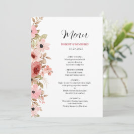 ELLE roze bloem elegante bruiloft Menu