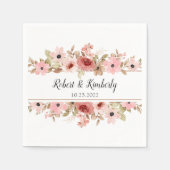 ELLE roze bloem elegante bruiloft Servet (Voorkant)