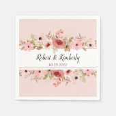 ELLE roze bloem elegante bruiloft Servet (Voorkant)