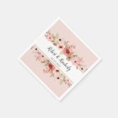 ELLE roze bloem elegante bruiloft Servet (Hoek)