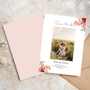 ELLE Roze Bloem Elegante Trouw Save The Date