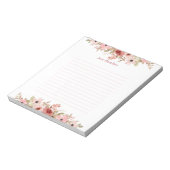 ELLE roze bloem elegante voering Notitieblok (Linkerzijde)