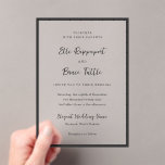 Elle Simple Modern Wedding Acryl Uitnodigingen<br><div class="desc">Moderne huwelijksuitnodiging met een eenvoudig ontwerp met uw evenementdetails omgeven door een dunne rand.</div>