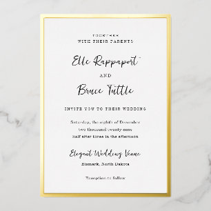 Elle Simple Modern Wedding Folie Uitnodiging
