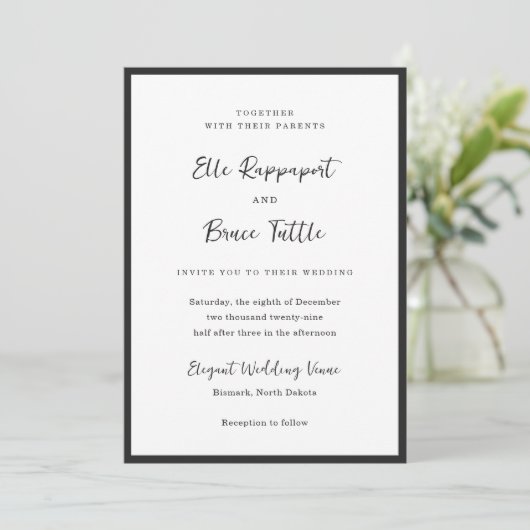 Elle Simple Modern Wedding Kaart (Staand voorkant)