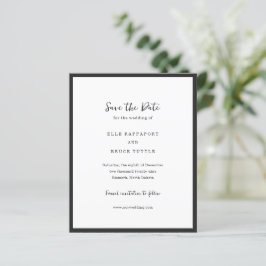Elle Simple Modern Wedding Save the Date