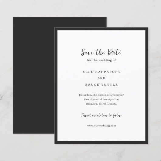 Elle Simple Modern Wedding Save the Date (Voorkant / Achterkant)