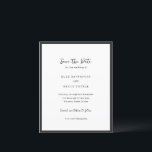 Elle Simple Modern Wedding Save the Date<br><div class="desc">Moderne bruiloft slaan de datum op met een eenvoudig ontwerp met uw evenementdetails omgeven door een dunne rand.</div>