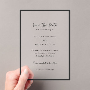 Elle Simple Modern Wedding Save the Date Acryl Uitnodigingen