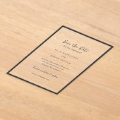 Elle Simple Modern Wedding Save the Date Acryl Uitnodigingen (Laagn)
