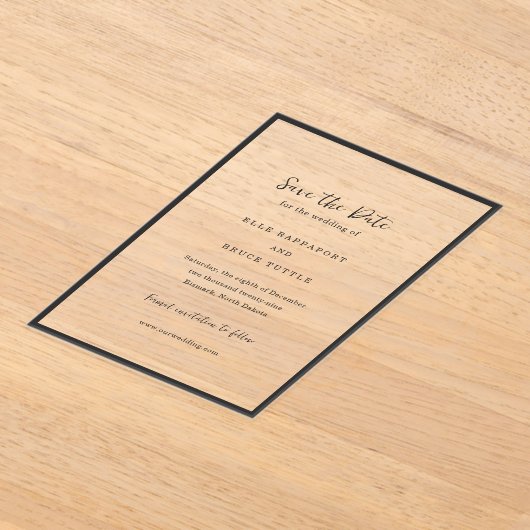 Elle Simple Modern Wedding Save the Date Acryl Uitnodigingen (Laagn)