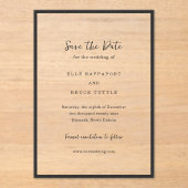 Elle Simple Modern Wedding Save the Date Acryl Uitnodigingen (Voorkant)