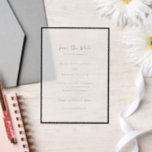 Elle Simple Modern Wedding Save the Date Vellum Uitnodigingen<br><div class="desc">Moderne bruiloft slaan de datum op met een eenvoudig ontwerp met uw evenementdetails omgeven door een dunne rand.</div>