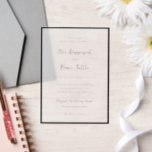 Elle Simple Modern Wedding Vellum Uitnodigingen<br><div class="desc">Moderne huwelijksuitnodiging met een eenvoudig ontwerp met uw evenementdetails omgeven door een dunne rand.</div>