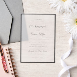 Elle Simple Modern Wedding Vellum Uitnodigingen