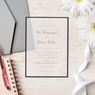 Elle Simple Modern Wedding Vellum Uitnodigingen