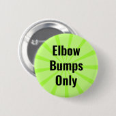 Ellebbulten geen handshakes sociale vervorming ronde button 5,7 cm (Voorkant /achterkant)