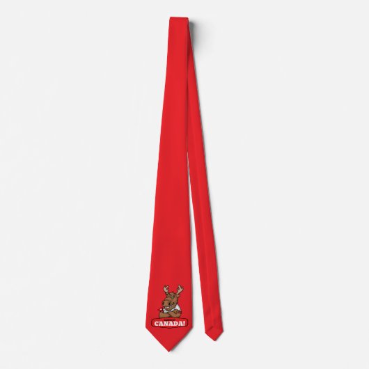 Ellebogen omhoog Canada! Funny Moose Necktie Stropdas (Voorkant)