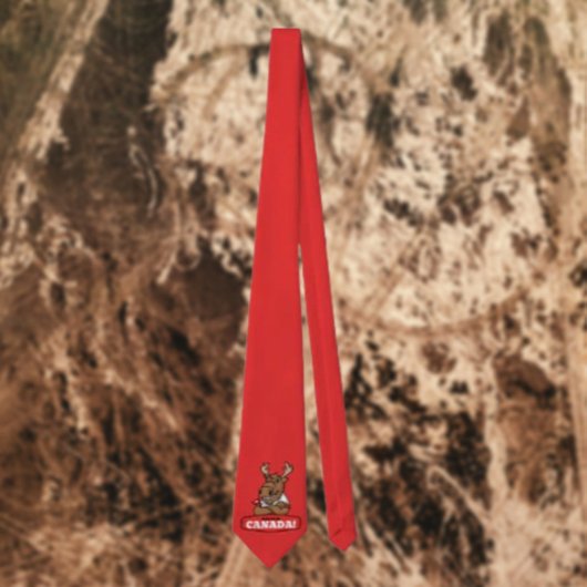 Ellebogen omhoog Canada! Funny Moose Necktie Stropdas