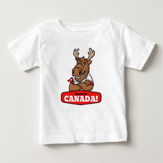 Ellebogen omhoog Canada! Grappig Moose Peuter T-sh (Voorkant)