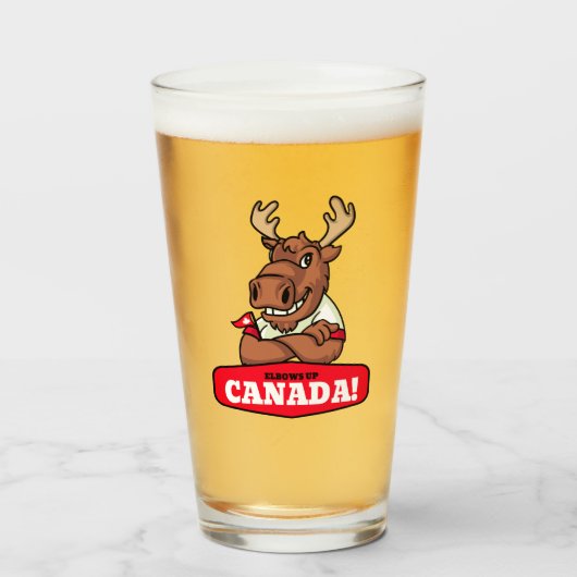 Ellebogen omhoog Canada! Grappige muis houdt vlag  Glas (Voorkant gevuld)