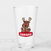 Ellebogen omhoog Canada! Grappige muis houdt vlag  Glas (Voorkant)