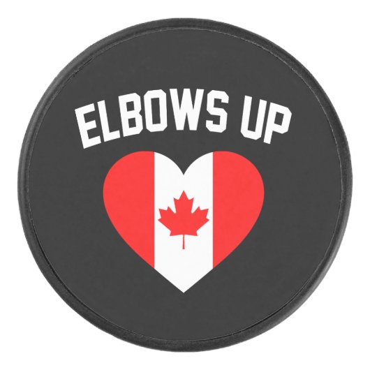 Ellebogen omhoog Canada Hockey Puck (Voorkant)