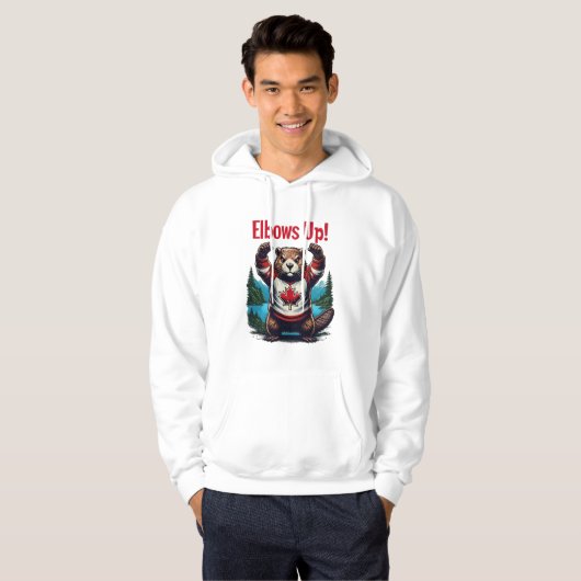 Ellebogen omhoog Canada Hoodie (Voorkant volledig)