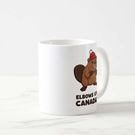 Ellebogen omhoog Canada Koffiemok (Voorkant rechts)