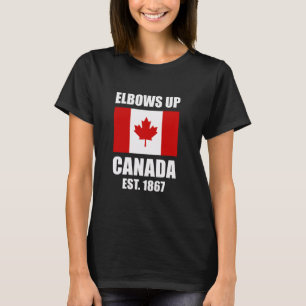Ellebogen Omhoog Canada Opgericht 1867 Canada Vlag T-shirt