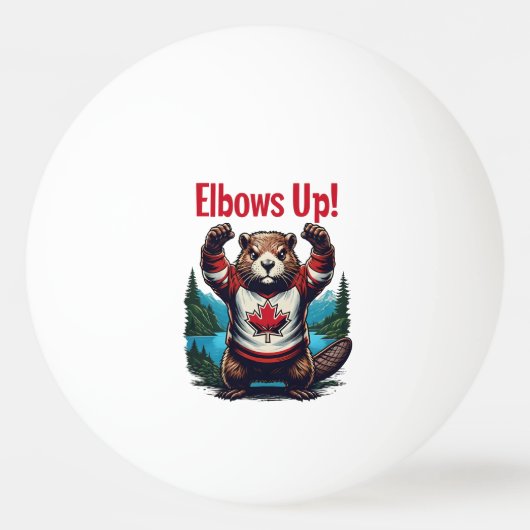 Ellebogen omhoog Canada Pingpongbal (Voorkant)