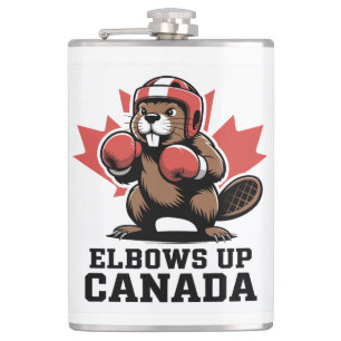 Ellebogen omhoog Canada   Quirky Canadian Pride Gi Heupfles