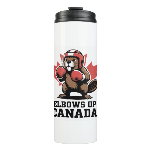Ellebogen omhoog Canada | Quirky Canadian Pride Gi Thermosbeker (Voorkant)