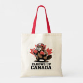 Ellebogen omhoog Canada | Quirky Canadian Pride Gi Tote Bag (Achterkant)